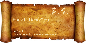 Peszl Ibrány névjegykártya